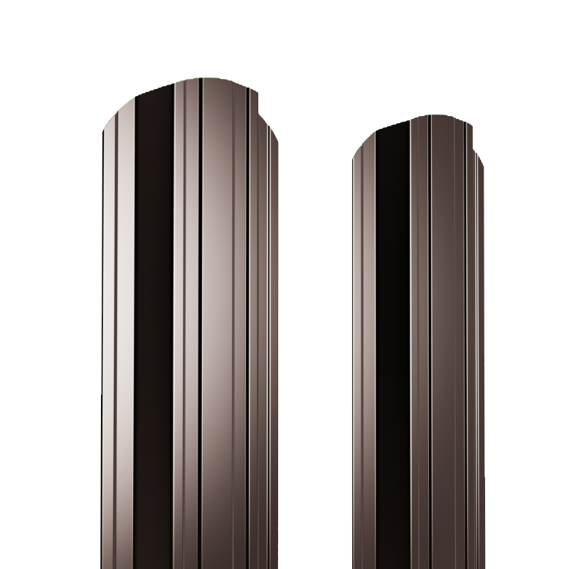 Штакетник металлический 125 мм П-образный 1000 мм фигурный PE 0,4 мм RAL8017