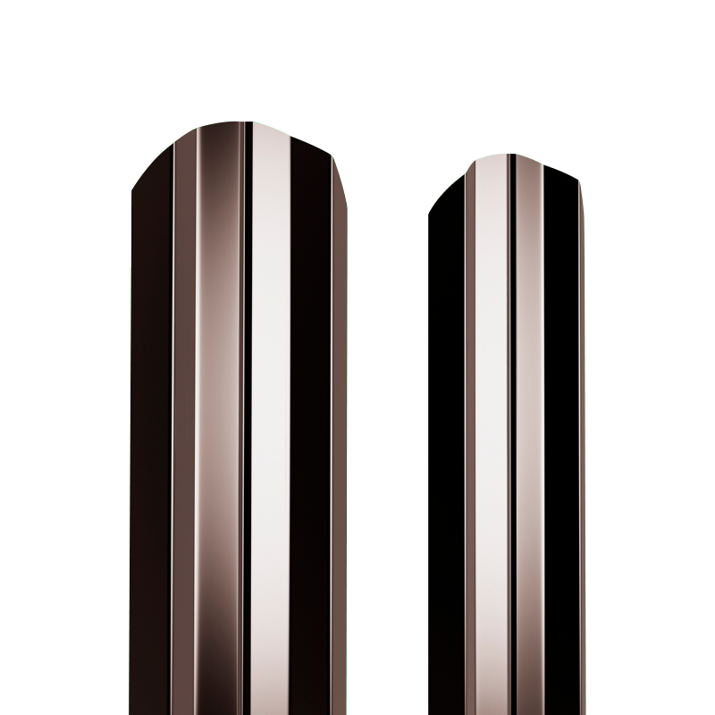 Штакетник металлический 100 мм М-образный 1000 мм фигурный PE 0,4 мм RAL8017