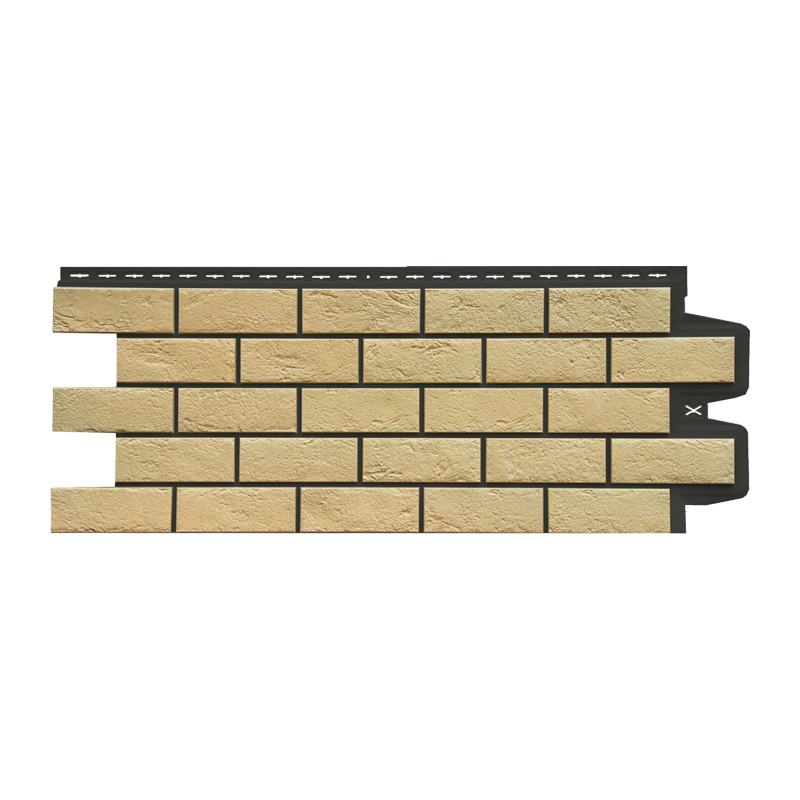 Фасадная панель Grand Line Design Plus Состаренный кирпич Ваниль шов черный под кирпич со скидкой в Санкт-Петербурге 
