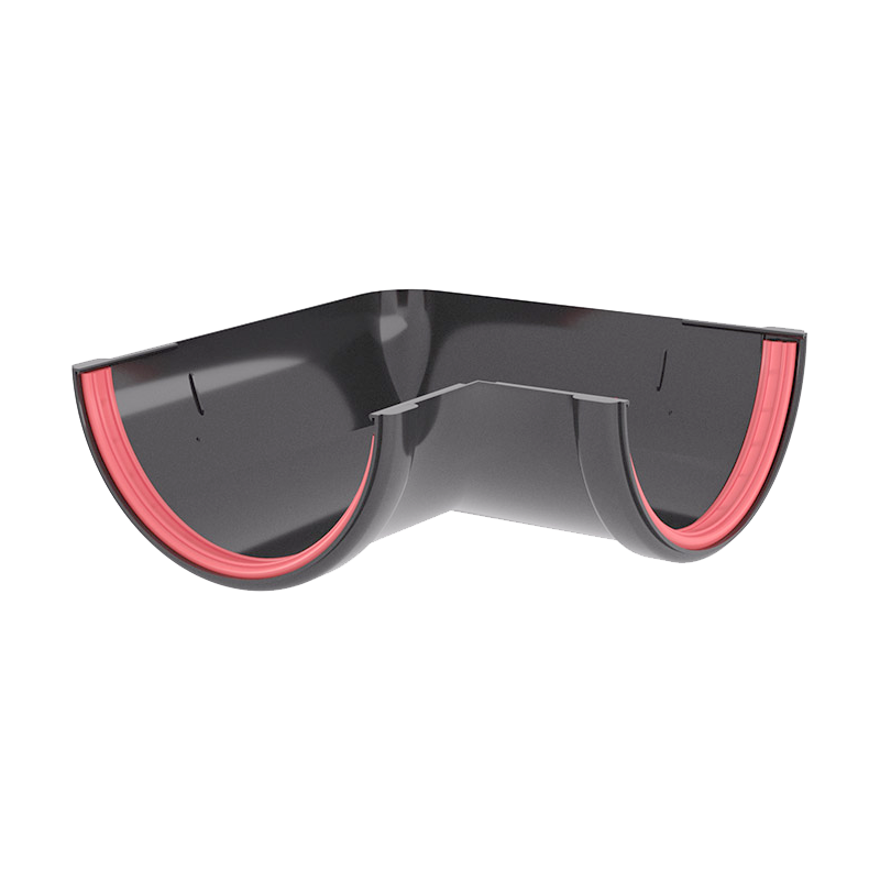 Угол желоба универсальный 90° Grand Line ПВХ Классика D120 Графит RAL7024 в Санкт-Петербурге